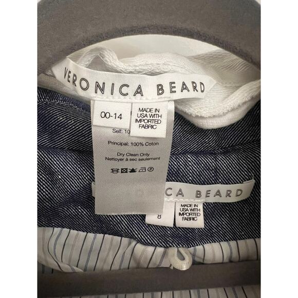 Veronica Beard Chambray Dickey Jacket Sz 8 & Hoodie Insert OS Removable Academia - Picture 7 of 9